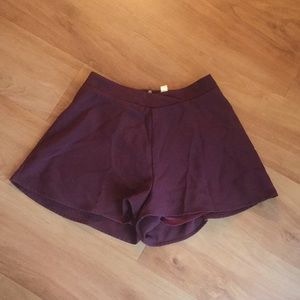 Purple high waisted shorts